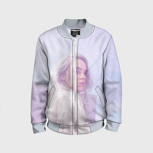 Детский бомбер Billie Eilish: Light Pink / 3D-Серый – фото 1