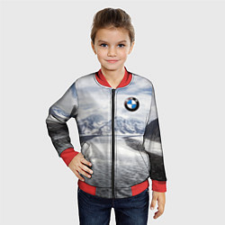 Бомбер детский BMW - снежная вершина, цвет: 3D-красный — фото 2