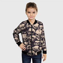Бомбер детский Черепа - паттерн, цвет: 3D-черный — фото 2