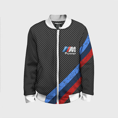 Детский бомбер BMW КАРБОН / 3D-Белый – фото 1