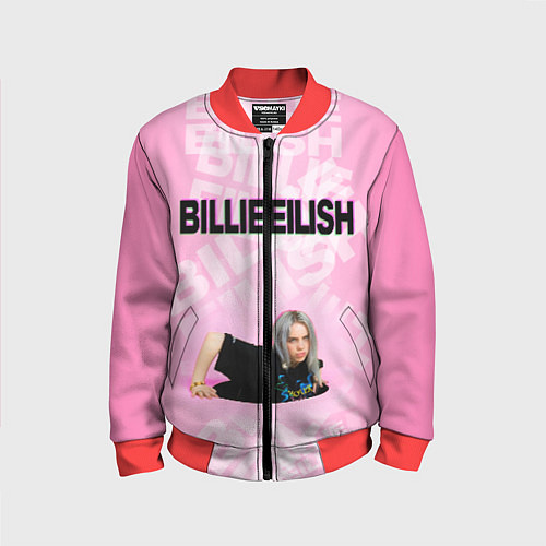 Детский бомбер Billie Eilish: Pink Mood / 3D-Красный – фото 1