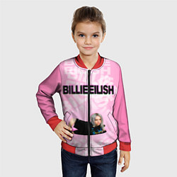 Бомбер детский Billie Eilish: Pink Mood, цвет: 3D-красный — фото 2