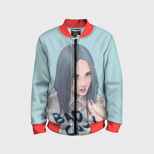 Детский бомбер Billie Eilish: Bad Guy / 3D-Красный – фото 1