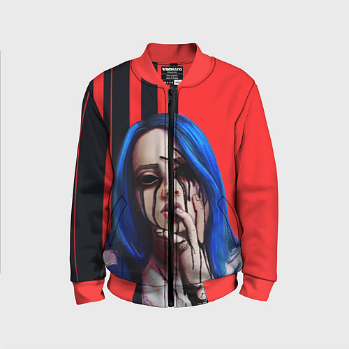 Детский бомбер Billie Eilish: Demon / 3D-Красный – фото 1