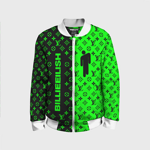 Детский бомбер BILLIE EILISH x LV Green / 3D-Белый – фото 1