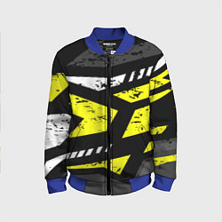 Детский бомбер Black yellow abstract sport style