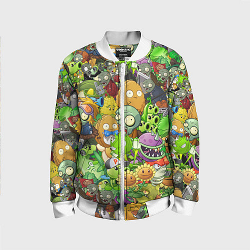 Детский бомбер PLANTS VS ZOMBIES / 3D-Белый – фото 1