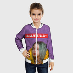 Бомбер детский Billie Eilish, цвет: 3D-белый — фото 2
