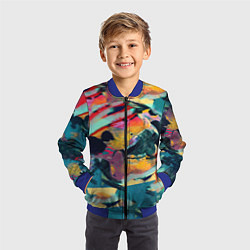 Бомбер детский Абстрактный рисунок, цвет: 3D-синий — фото 2