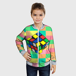 Бомбер детский Кубик Рубика, цвет: 3D-серый — фото 2