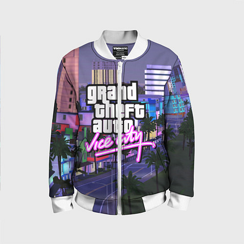 Детский бомбер Grand Theft Auto Vice City / 3D-Белый – фото 1