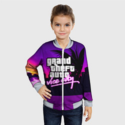Бомбер детский GTA:VICE CITY, цвет: 3D-серый — фото 2