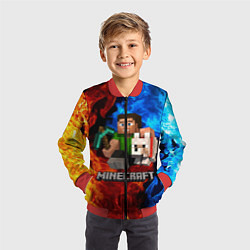 Бомбер детский MINECRAFT, цвет: 3D-красный — фото 2