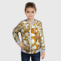 Бомбер детский Корги, цвет: 3D-серый — фото 2