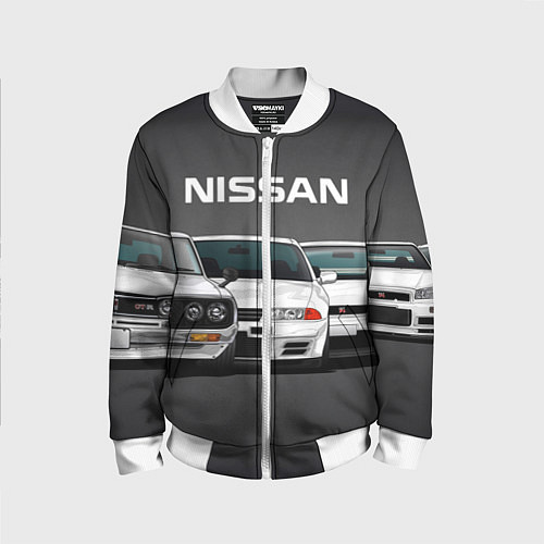 Детский бомбер NISSAN / 3D-Белый – фото 1