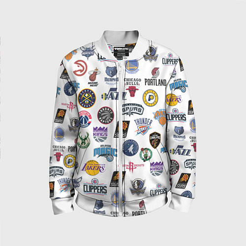 Детский бомбер NBA Pattern / 3D-Белый – фото 1