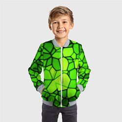 Бомбер детский Зеленая мозаика, цвет: 3D-серый — фото 2