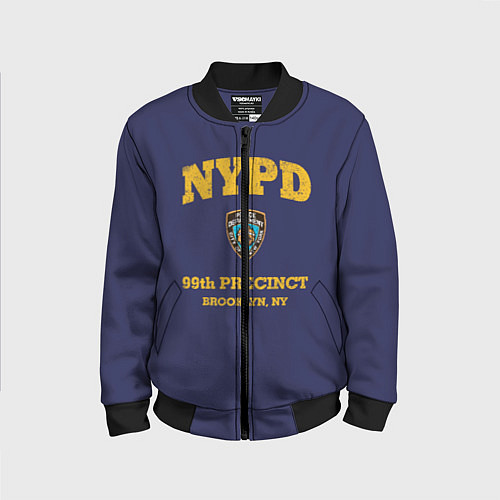 Детский бомбер Бруклин 9-9 департамент NYPD / 3D-Черный – фото 1