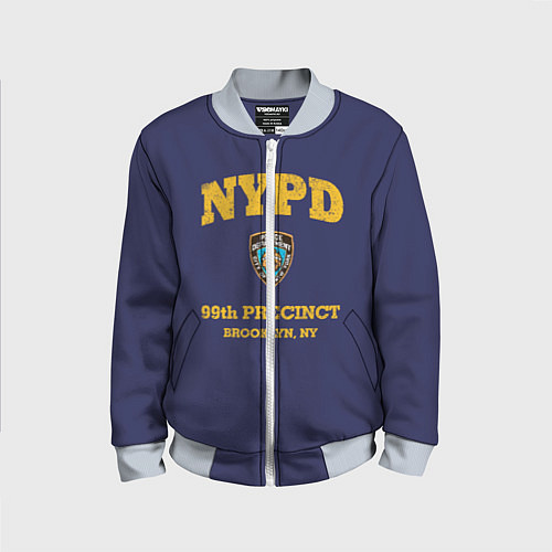 Детский бомбер Бруклин 9-9 департамент NYPD / 3D-Серый – фото 1