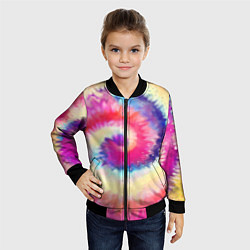 Бомбер детский Tie Dye vortex, цвет: 3D-черный — фото 2