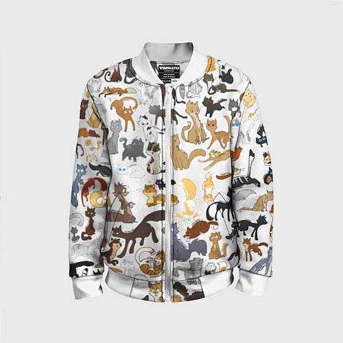 Детский бомбер Котоколлаж 01 / 3D-Белый – фото 1