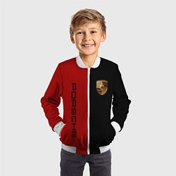 Бомбер детский PORSCHE, цвет: 3D-белый — фото 2