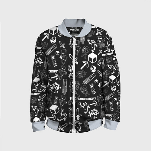Детский бомбер Minecraft pattern / 3D-Серый – фото 1