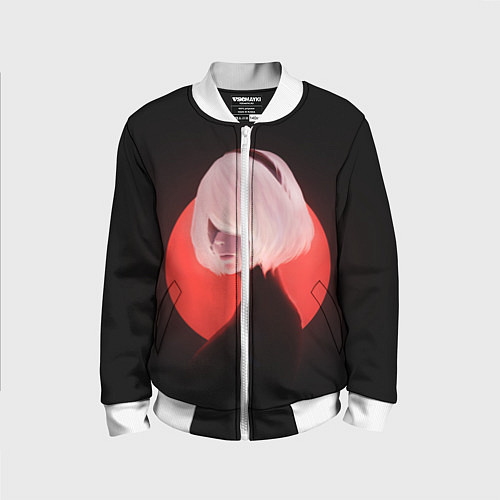 Детский бомбер 2b Nier Black / 3D-Белый – фото 1