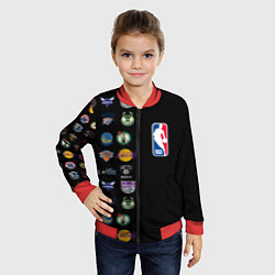 Бомбер детский NBA Team Logos 2, цвет: 3D-красный — фото 2