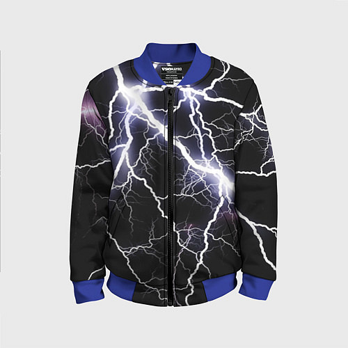 Детский бомбер Молния / 3D-Синий – фото 1