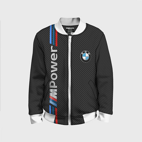 Детский бомбер BMW POWER CARBON / 3D-Белый – фото 1