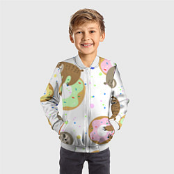 Бомбер детский Милый Ленивец, цвет: 3D-белый — фото 2