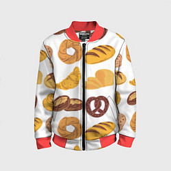 Бомбер детский Булки, цвет: 3D-красный