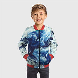 Бомбер детский Абстракция смешивание разводы, цвет: 3D-красный — фото 2