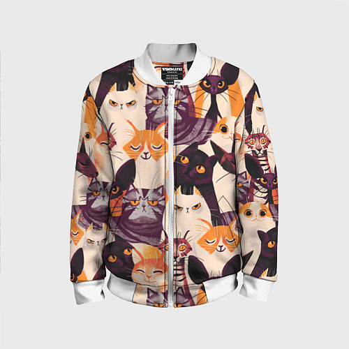 Детский бомбер КОТИКИ / 3D-Белый – фото 1