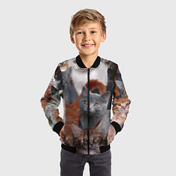 Бомбер детский КОТЯТКИ, цвет: 3D-черный — фото 2