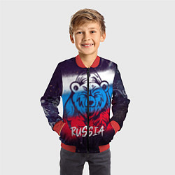 Бомбер детский Russia Bear, цвет: 3D-красный — фото 2