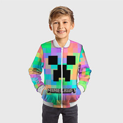 Бомбер детский Minecraft, цвет: 3D-белый — фото 2