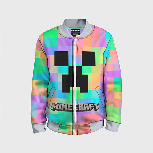 Детский бомбер Minecraft / 3D-Серый – фото 1