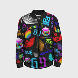 Бомбер детский 6IX9INE, цвет: 3D-черный