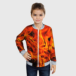 Бомбер детский ОГОНЬ, цвет: 3D-серый — фото 2
