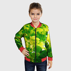 Бомбер детский Листья, цвет: 3D-красный — фото 2