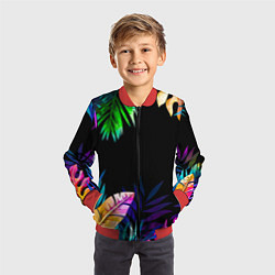 Бомбер детский Тропическая Ночь, цвет: 3D-красный — фото 2