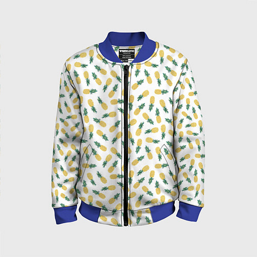 Детский бомбер Ананасы / 3D-Синий – фото 1