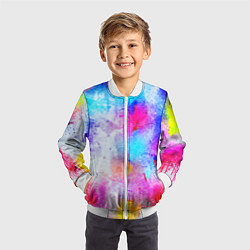 Бомбер детский НЕОНОВЫЕ ПОТЕРТОСТИ, цвет: 3D-белый — фото 2