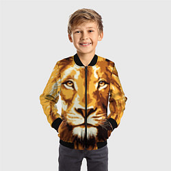 Бомбер детский Взгляд льва, цвет: 3D-черный — фото 2