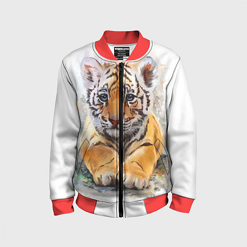 Детский бомбер Tiger Art / 3D-Красный – фото 1