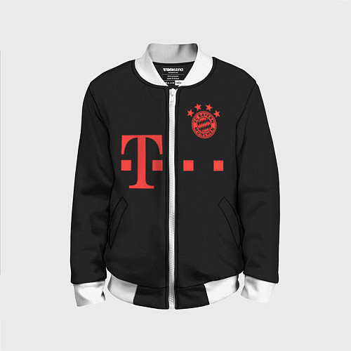 Детский бомбер FC Bayern Munchen 20-21 - black / 3D-Белый – фото 1