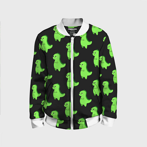 Детский бомбер Динозавры / 3D-Белый – фото 1
