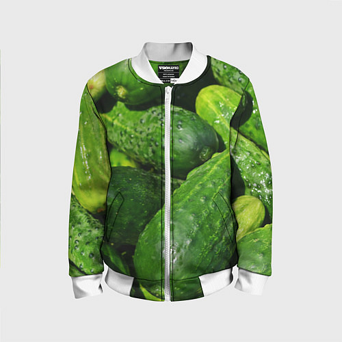Детский бомбер Огурцы / 3D-Белый – фото 1